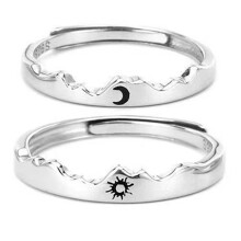 Sea Open Ring-Set 2 Stück verstellbar Silber 4,4 g