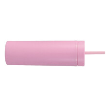Tazza in plastica opaca da 16 oz con decorazione rosa, con coperchio e cannuccia, dimensioni 21,276,7 cm