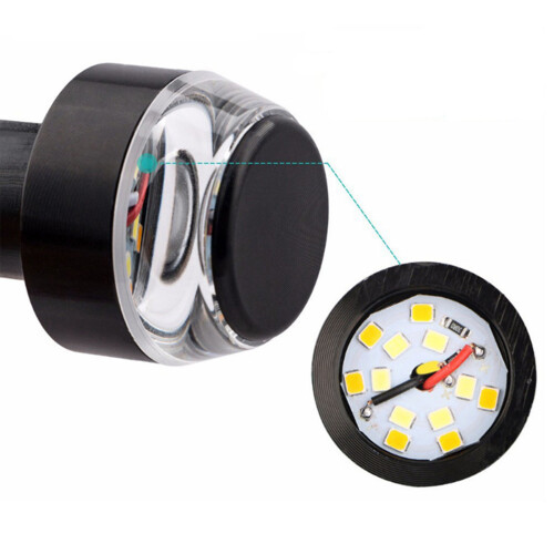 2 Stück Lenkerendleuchten Blinker Weiß/Gelb 2