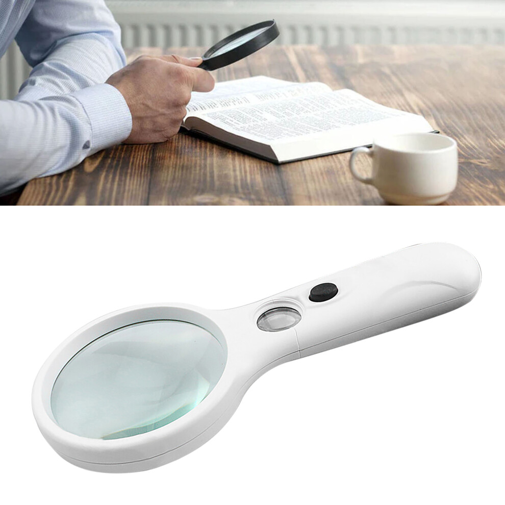 Handheld Magnifying Glass LED 3X/45X Lens for Reading & Repair