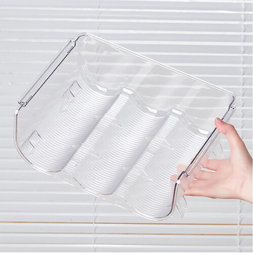 Transparent Stackable Water Bottle Organizer Rack for 3 Cups, PET Material