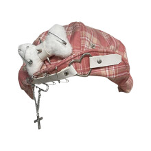 Newsies Hoed Schilderhoed met hart-Roze geruite zachte muts