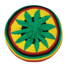 Ademende gebreide baret regenboogkleur Reggae Jamaicaanse hoed-C