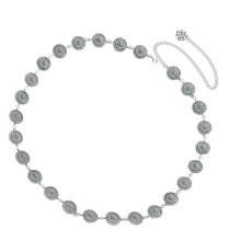 Tailleriem Hot Girl Stijlvolle metallic buikdans-02 Zilver 4109