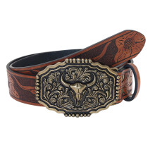 Embossing Patroon Riem Verstelbare Tailleband Voor-112cm bruin