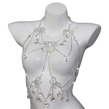 Stylish Layered Bikini Necklace Wearable Chain With-Silver