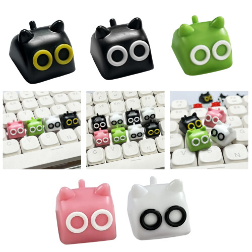Capuchons de touches en forme de chaton, en résine durable,-Rose 2