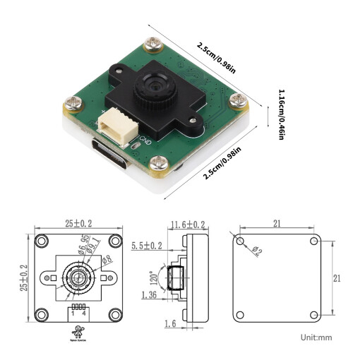OV9281 Global Shutter USB Camera 120FPS Black white Module High 2