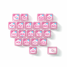 Lovely Kitty Shape Keycaps With Pink /Black-Transparent black