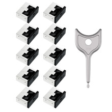 Secure USB Port Blocker Metal PC Computer-10 black and 1 key