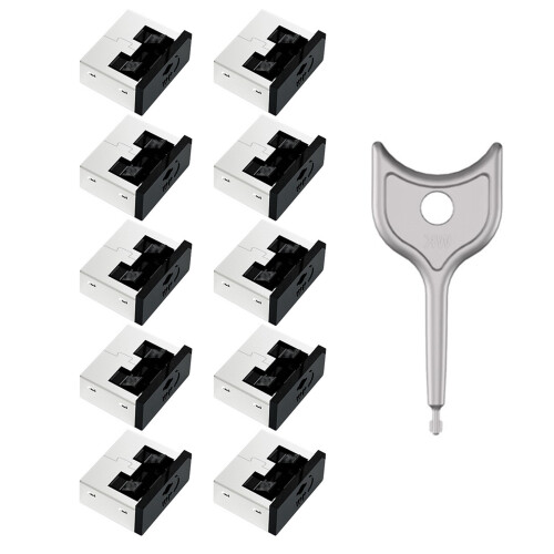 Secure USB Port Blocker Metal PC Computer-10 black and 1 key
