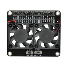 Double Cooling Fan Expansion Module LED Backlights for Raspberry