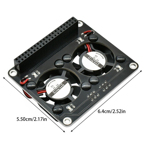 Double Cooling Fan Expansion Module LED Backlights for Raspberry 1