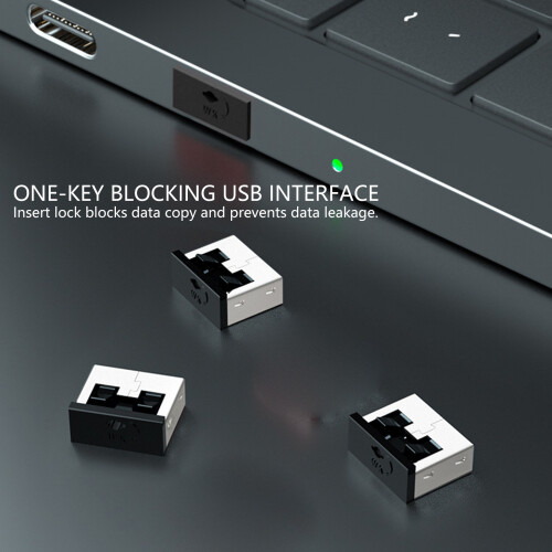 Secure USB Port Blocker Metal PC Computer-10 black and 1 key 1