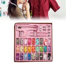 Kit de botones a presión redondos de resina rosa - Aluminio Cobre