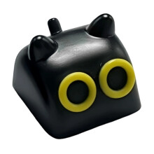 Creatieve Cartoon Kitten Keycaps Duurzaamheid-Zwart en geel