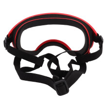 Gafas para perros de raza grande a prueba de viento, UV y polvo, con marco rojo y lentes de PC