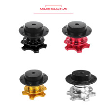 Universal 6-Bolt Aluminum Quick Release Steering Wheel Hub Adapter – Black, Red, Gold or Silver