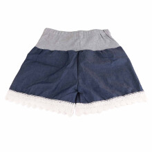 Maternity Denim Shorts Summer Lace Dark Blue M Breathable Drawstring