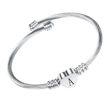 Titanstahl-Armband A Heart Silber 63 mm Durchmesser