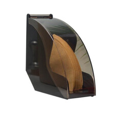 Porta-filtros de café, recipiente de armazenamento de filtros em acrílico transparente com tampa à prova de poeira, dispensador de filtros de