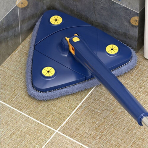 360 Rotatable Adjustable Cleaning Mop, Extendable Triangle Wall Cleaning Mop with Automatic Water Squeezing Function, Long Handle Microfiber Spin 1