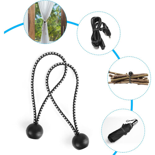 Μπάλες Bungee Adventure Ready, Ελαστικά Σχοινιά για Ταξίδια με Ανθεκτικό Υλικό PP για 1