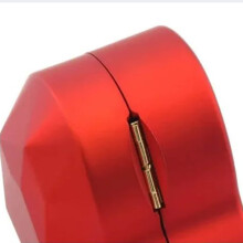 Caja para anillos LED en forma de corazón rojo, 7.2 x 6.6 x 4.5cm elegante