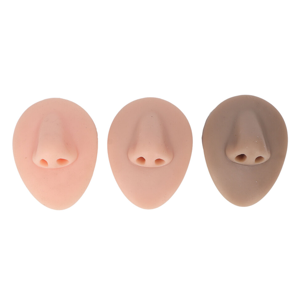 3pcs Silicone Nose Model Set with Acrylic Stand for Piercing & Display