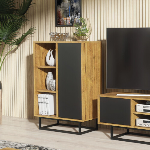 Sideboard 100cm Elysian Loft - Dark Oak & Black 1