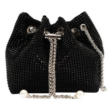Funkelnde silberne Clutch mit Diamanten für Damen, glitzernde Mehrzweck-Geldbörse in Gold, Beuteltasche mit Kordelzug und Reißverschluss,