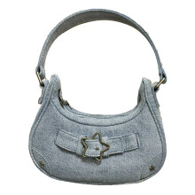 Bolso de lona para mujer, bolso de hombro de mezclilla espacioso en el interior, perfecto para cualquier ocasión, elegante bolso en forma de media