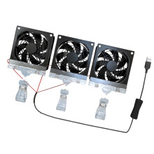 USB-betriebener Clip-On-Lüfter mit hoher Drehzahl und-Drei Fans