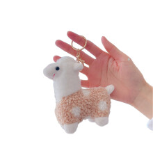Porte-clés en peluche cheval Animal debout mignon,-Brun