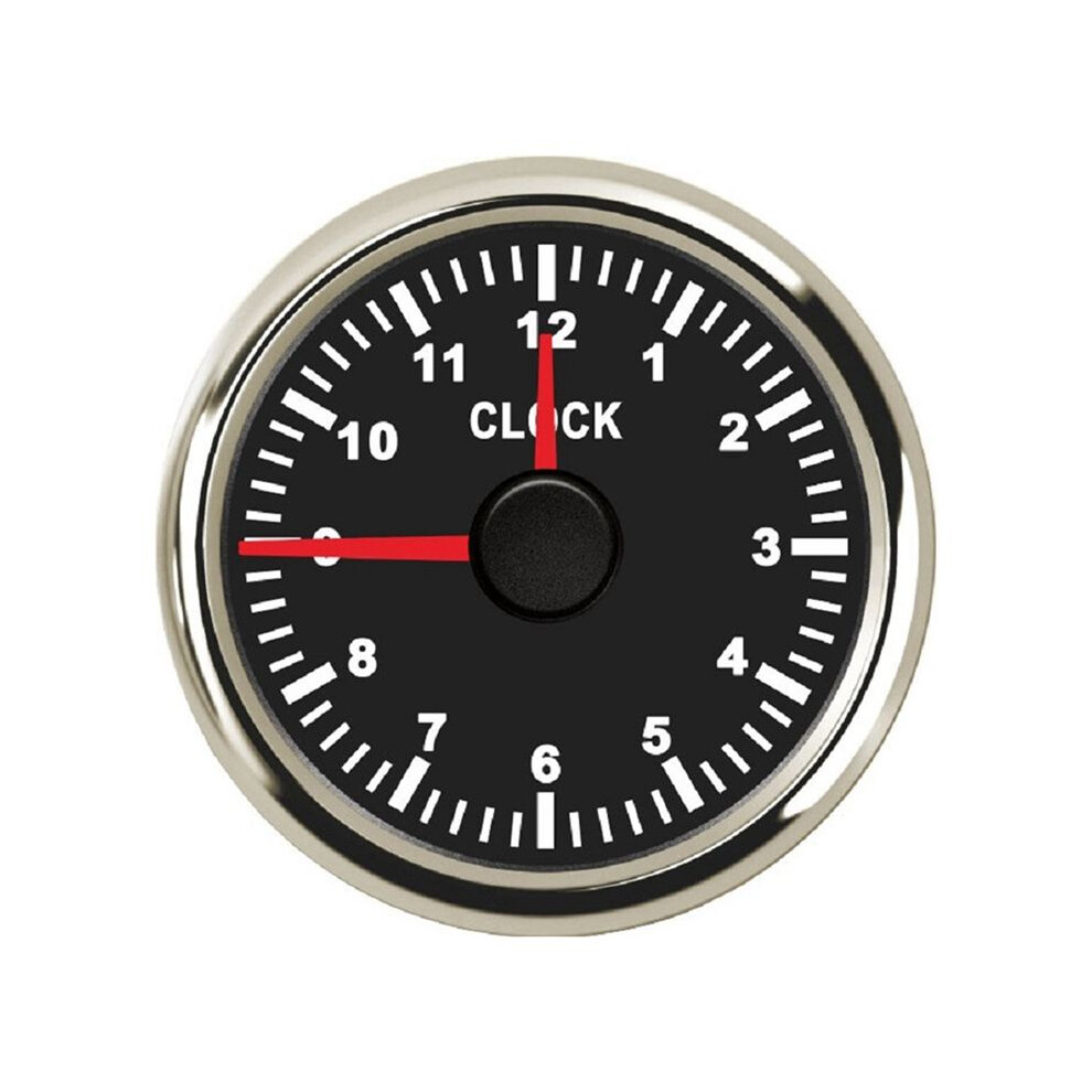 0-12 Hours Meters 2 Inch 52Mm Clock Gauges With Backlight Instrument Show Clock Meters For Car Boat Yacht Rv 9-32V B Red 4711689728456