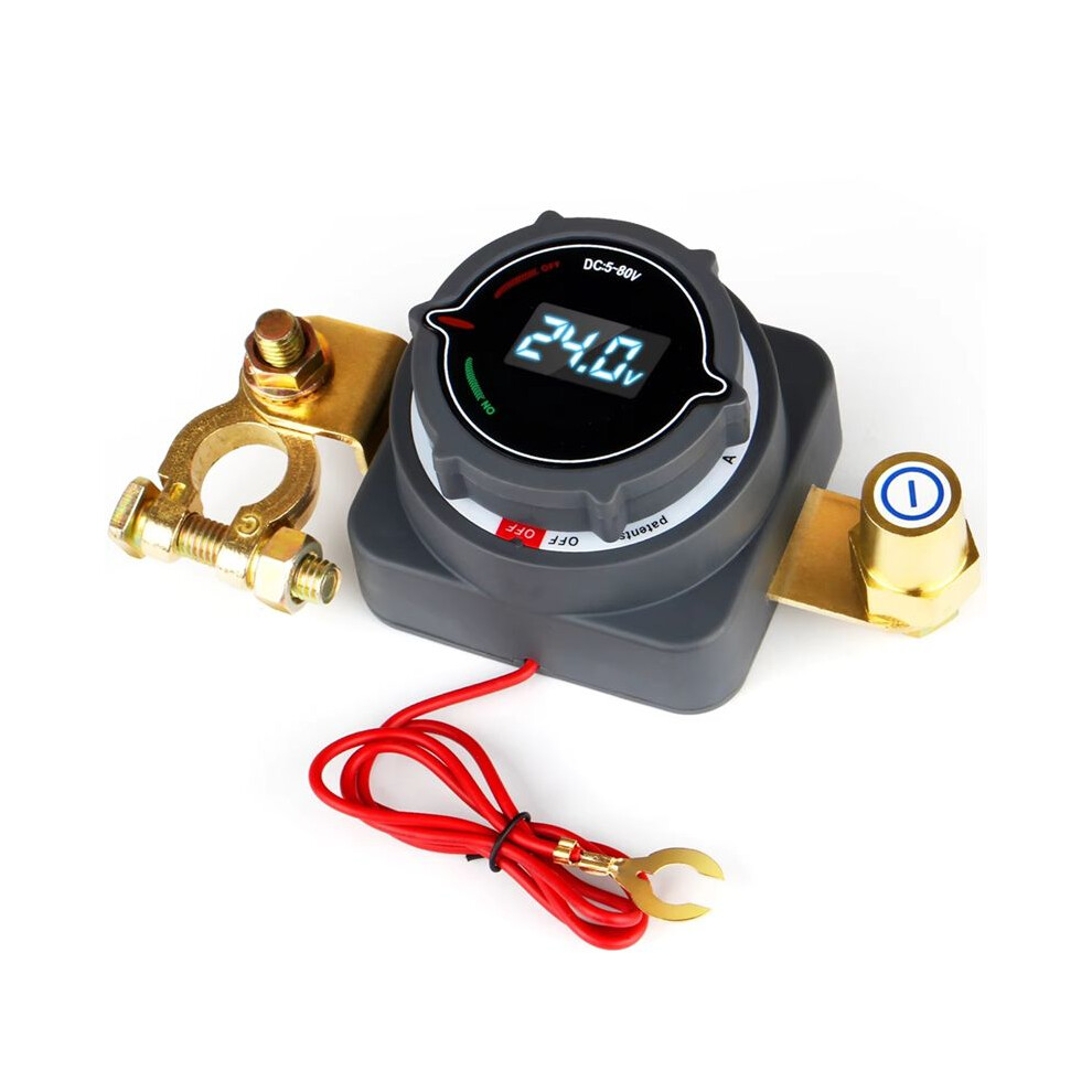 Top Post Battery Disconnect With Voltmeter, 5-80V Off Power For Marine Boat Rv Car Truck 6033008810894