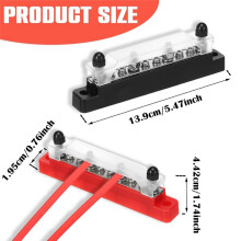 2 St. Kraftfördelningsblock, 150A 12V Professionell Samlingsskena med Lock och Skruvar, Batterisamlingsskenekopplingsblock