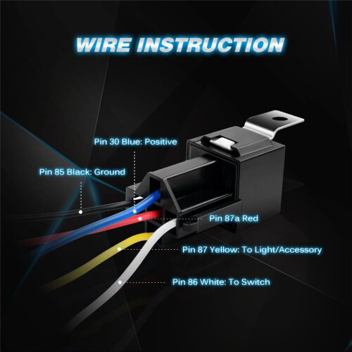 Kit per Auto 5 Pin 30/40A 12V SPDT Relè Presa e Cablaggio con Interblocco - 5 Pezzi 1