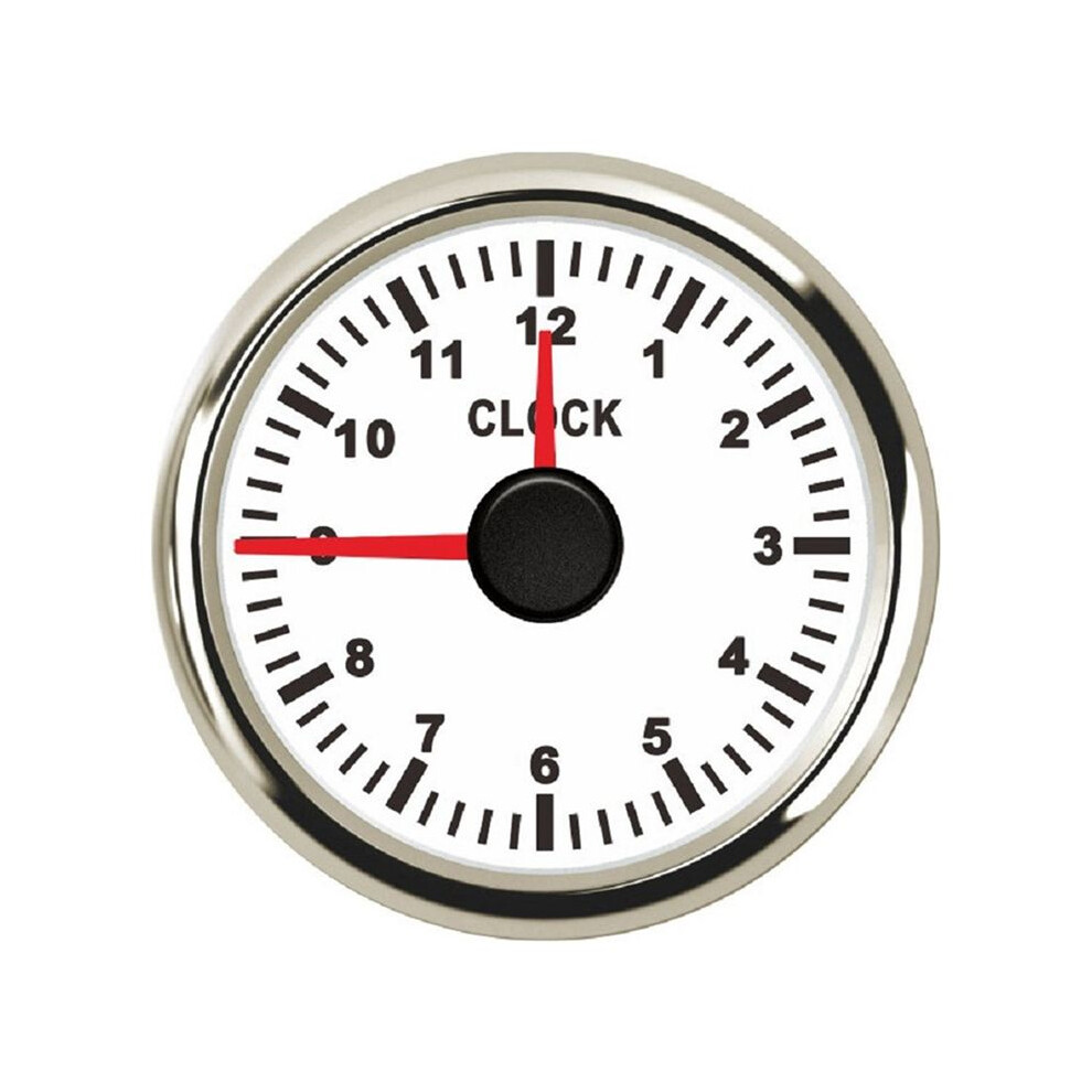 0-12 Hours Meters 2 Inch 52Mm Clock Gauges With Backlight Instrument Show Clock Meters For Car Boat Yacht Rv 9-32V A Red 6033274654451