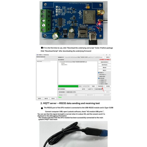 Air780E 4G to RS232 Module Data Transmission DTU Module USB5V/DC8-36V Support AT Firmware and LUATOS Development 2