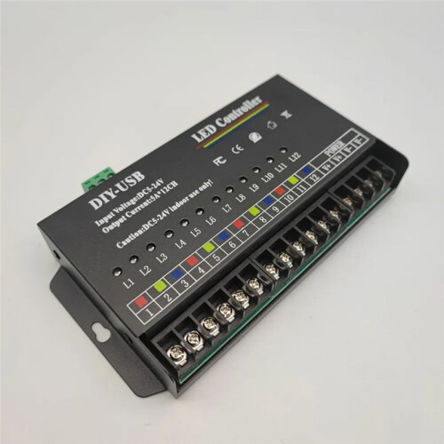 DIY Autonoom Programmeren Controller 12Way Programmeerbare USB DIY LED RGB Controller voor 3528 5050 Strip Module 2