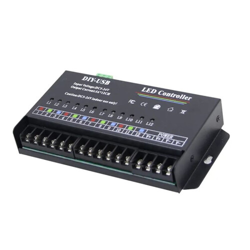 DIY Autonoom Programmeren Controller 12Way Programmeerbare USB DIY LED RGB Controller voor 3528 5050 Strip Module