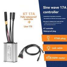 Elektrofahrrad-Controller mit 1T5-Lichtkabel KT-17A Wasserdichter Sinuswellen-Controller Unverzichtbares E-Bike-Zubehör