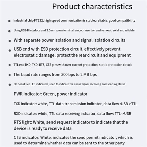 FT232RL USB TTL  Serial Module Industrial Grade Interface Adapter for Robust Networking 2