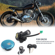 Motorrad-Zündschloss, Sitzschloss, Tankdeckelschloss mit Schlüsselsatz für GN250, Motorradzubehör