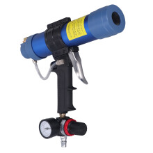 Adattatore per pistola colla pneumatica in vetro da 310ml con manometro, in alluminio, 54mm