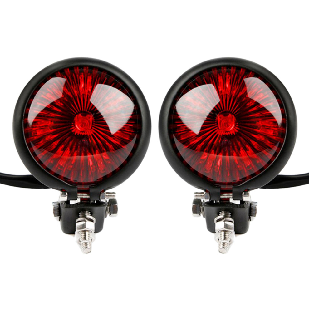 2X 12V Led Cafe Racer Style Stop Tail Motorbike Brake Rear Lamp Tail For Chopper Bobber Red/Black/Light 6032952456042