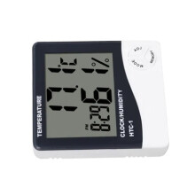 Mini Digital Thermo-Hygrometer Clock Indoor Room, 9.2x8.4x2cm