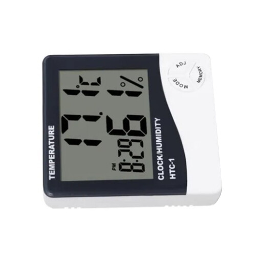 Mini Digital Thermo-Hygrometer Clock Indoor Room, 9.2x8.4x2cm