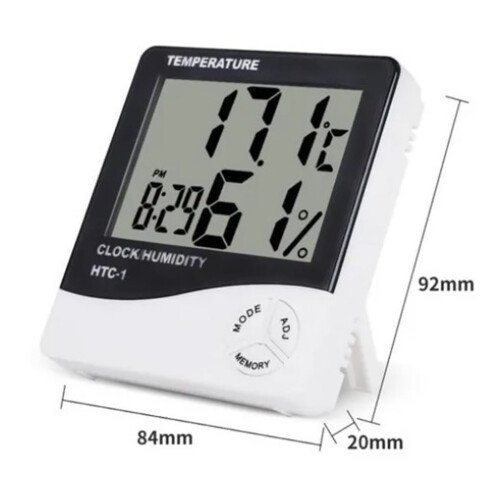 Mini Digital Thermo-Hygrometer Clock Indoor Room, 9.2x8.4x2cm 2